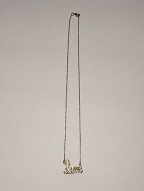 Gold 'Love' Script Pendant Necklace - Elegant Women’s Jewelry